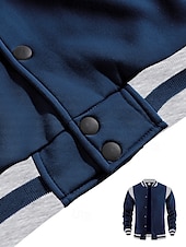 preiswerte Sportjacke-Herren Leichte Jacke Freizeitjacke Collegejacke Outdoor Urlaub Patchwork Tasche Frühling Herbst Farbblock Streetwear Stilvoll Stehkragen Regulär Dunkelgrau Schwarz Wein Marineblau Khaki Jacken