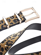 preiswerte Damengürtel-Damengürtel mit Leopardenmuster – modisches Kunstleder, verschiedene Farben erhältlich, perfekt für Urlaubsoutfits und Freizeitkleidung