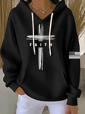 economico Umor e Citazioni Felpe-Per donna Felpa con cappuccio Grafico Lettera Casual Manica Lunga Con Cappuccio Top Regolari Casuale Abbigliamento Quotidiano Sportivo Blu Nero Rosa Rosso Autunno Inverno