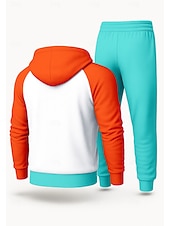 Χαμηλού Κόστους Αθλητικά κοστούμια-Ανδρικά Φούτερ με Κουκούλα Φόρμα Φόρμα 2 τεμαχίων Κορδόνι Κουμπώσου Δένδρα / φύλλα Ρούχα σύνολα Φθινόπωρο Χειμώνας Πορτοκαλί Επάγγελμα Για Υπαίθρια Χρήση Ταξίδια Ελαφρύ Μοντέρνα Μακρυμάνικο Αθλητισμός