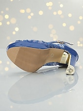 levne Peep Toe lodičky-Dámské fialové krajkové boty na platformě s otevřenou špičkou - sexy síťované kotníkové boty s přezkou na noční život a párty