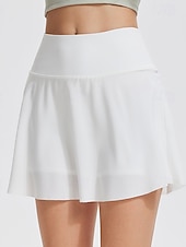  Dames Effen Casual rok Tennisrok Sportrok UV-Bescherming Sneldrogend Elastisch Ademend Tennis Sportschoenen Hardlopen Kleding Onderlichaam Wit Rood Tenniskleding