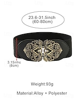 abordables Cinturón de mujer-Cinturón elástico para mujer con hebilla de aleación – elegante material de poliéster, ajuste regulable – perfecto para vestidos, atuendos casuales y formales