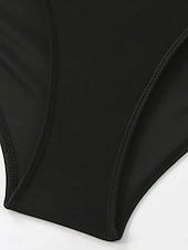 preiswerte Einteilige Badeanzüge-Woman's Einteiliger Badeanzug Sexy Cutout Monokini Hohe Taille Bauchkontrolle Hohe Taille Slim Rückenfrei Urlaub Strandbekleidung Einfarbiger Halter Ausschnitt Ärmlos Badeanzüge