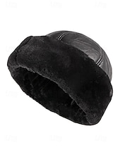 billige Herrehatter-Herre vinterlue med pelsfôr i kunstskinn – varm, stilig og komfortabel for kaldt vær – perfekt for utendørsaktiviteter og hverdagsbruk