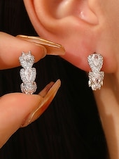 economico Anelli da donna-orecchini da donna in lega di zirconi - elegante design a forma di lacrima con pietre multicolori, perfetti come regali di Natale e San Valentino