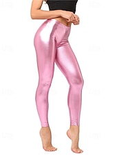 cheap Women's Skinny Pants-Women's Leggings Fashion Streetwear Full Length Medium Waist Plain Pocket Elastic Waist Comfortable High Elasticity Daily Outdoor Vacation Blue Pink Red Green Fall Winter Loose Fit