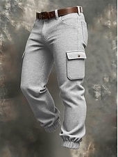 billige Cargobukser-Herre Militærbukser Bukser Vaffelbukser Knapper Multi lomme عادي Anvendelig Daglig utendørs Camping &amp; Vandring Mote Klassisk Svart Himmelblå