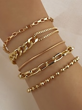 abordables Pulsera de mujer-Conjunto de pulseras navideñas de aleación para mujer: elegantes y con estilo, con múltiples diseños en oro y plata, perfectas para regalos navideños y ocasiones festivas.