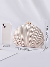 tanie Kopertówki i torebki wieczorowe-plisowana damska kopertówka z perłowym uchwytem – elegancka wieczorowa torebka, w wielu kolorach – idealna na wesela, imprezy i specjalne okazje