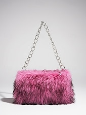 ieftine Genți De Seară &amp; Plicuri-geantă de damă cu lanț din blană artificială – plușă și elegantă, cu material din blană sintetică, disponibilă în mai multe culori, perfectă pentru petreceri de seară și ieșiri casual