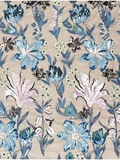  Linea ad A Lunghezza al pavimento Perline ricamate Abito Formale Abito da madre della sposa Abito da Sera Abito da ballo con sopragonna Abito formale Elegante Brillanti Floreale Manica 3/4 Girocollo