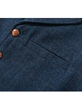  gilet da uomo in tweed, gilet, moda vintage, primavera e autunno, bottoni, misto lana, comodo, semplice, monopetto, scollo a V, vestibilità regolare, verde scuro, blu navy, grigio scuro, grigio chiaro.