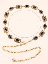 voordelige Riem-Tailleketting Vintage Modieus Dames Lichaamssieraden Voor Dagelijks Feestdagen meetkundig Legering Zwart Goud Regenboog 1 PC