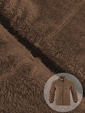 economico giacca sportiva-Per uomo Giacca Invernale Cappotto Teddy Giacca Casual Vacanza Quotidiano Caldo Tasca Autunno Inverno Semplice Moda Classico Collo alla coreana Regolare Nero Blu marino Marrone Cachi Grigio scuro