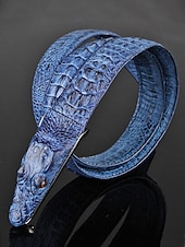 levne Pánské opasky-Pánský opasek z pravé kůže s krokodýlí texturou, více barev, stylový a odolný pro běžné i formální příležitosti