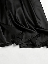 abordables Faldas Formales-Mujer Faldas de satén Moda Maxi Alta cintura Faldas Plano Plisado Microelástico Diario Cita Vino Negro Rosa Verde Oscuro Primavera