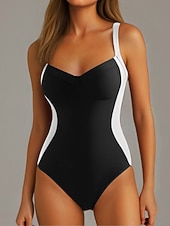 ieftine Costume Întregi-Costum de baie dintr-o piesă pentru femei subțire monokini colorat control pentru burtă talie înaltă subțire fără spate haine de plajă pentru vacanță decolteu în V fără mâneci