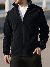 economico Giubbotti e cappotti da uomo-Per uomo Cappotto Invernale Giacca in Pile Giacca Casual All'aperto Quotidiano Calore Termico Tasca Cerniera completa Autunno Inverno Plaid Streetwear Sport e Outdoor Collo alla coreana Regolare