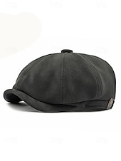 levne Pánské klobouky-Pánská polyesterová plochá čepice - více barev, stylový design, ideální pro běžné i formální nošení, pohodlný střih pro všechna roční období