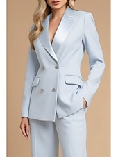 economico Completi da Donna-Per donna Abiti da 2 pezzi Formale Ospite di nozze Crepe Elasticizzato Elegante Vintage Minimalista Manica Lunga Lunghezza al pavimento Risvolto a punta Doppiopetto