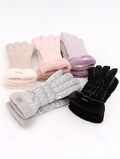 levne Dámské rukavice-Dámské nepromokavé nylonové rukavice s dotykovou obrazovkou, vícebarevné, měkké a teplé, ideální pro zimní a outdoorové aktivity