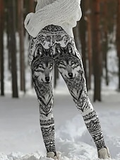 Χαμηλού Κόστους Εκτύπωση Βίκινγκ-Γυναικεία Κολάν Διακοπές Βίντατζ Εθνοτικό στυλ Πλήρες μήκος Ψηλή Μέση Γραφική Αφηρημένο 3D εκτύπωση Γρήγορο Στέγνωμα Ικανότητα να αναπνέει Moale Ελαστικό