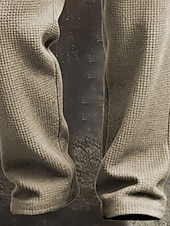 baratos Perna Reta-Homens Calças Esportivas Calças Calça Waffle Com Cordão Bolsos Cintura elástica Tecido Conforto Diário Esportes Moda Casual Marron Escuro Preto Micro-Elástica