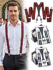 Недорогие Свадьба ACC-мужские рождественские подтяжки – эластичная ткань с разнообразными узорами, регулируемые и стильные, идеально подходят для праздничных вечеринок и официальных мероприятий