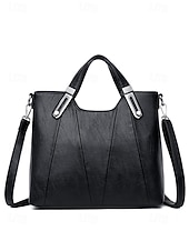 billiga Hand- och toteväskor-Handväska i konstläder för kvinnor – finns i flera färger, mångsidig design med flera bäralternativ, perfekt för både vardag och vardag.