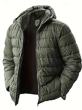economico Piumini e parka da uomo-Per uomo Cappotto Invernale Giacca imbottita Giacca Imbottita Tasca Poliestere Vacanza Abbigliamento quotidiano Data Regolare Moda Casual Confortevole Calore Termico Autunno Inverno Colore Solido