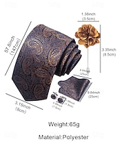 Недорогие Свадьба ACC-Мужской рождественский комплект галстуков, многоцветный, стильный цветочный узор, с запонками и нагрудным платком для официальных мероприятий