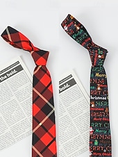 preiswerte Krawatten &amp;amp; Fliegen für Herren-Weihnachtskrawatte für Herren aus Polyester mit Weihnachtsmann-, Schneemann- und weihnachtlichen Motiven – festliche, verstellbare Fliege für Weihnachtsfeiern und festliche Anlässe