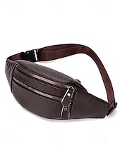 economico Borselli da uomo-marsupio da uomo in vera pelle - grande capacità, colori nero e caffè, molteplici stili di utilizzo, elegante e pratico per l'uso quotidiano