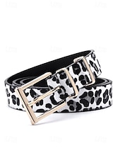 preiswerte Damengürtel-Damengürtel mit Leopardenmuster – modisches Kunstleder, verschiedene Farben erhältlich, perfekt für Urlaubsoutfits und Freizeitkleidung