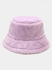 economico Cappelli da donna-Cappello da pescatore natalizio da donna in pelliccia sintetica, morbido e accogliente, disponibile in più colori: regalo perfetto per le feste