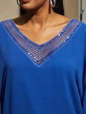 お買い得  ブラウス＆シャツ-シフォン カジュアル マジャル スリーブ ディープ V ブラウス