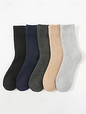 tanie Rękawiczki męskie-skarpetki męskie z mieszanki bawełny, zestaw 5 par, wiele opcji kolorystycznych i wzorów, wygodne i stylowe do noszenia na co dzień i zimą