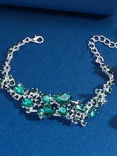 levne Svatba ACC-Dámský náramek s křišťálovými kamínky - třpytivý stříbrný nastavitelný náramek na večírky, svatby a večerní příležitosti na konci roku