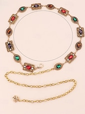 voordelige Riem-Tailleketting Vintage Modieus Dames Lichaamssieraden Voor Dagelijks Feestdagen meetkundig Legering Zwart Goud Regenboog 1 PC