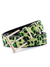 preiswerte Damengürtel-Damengürtel mit Leopardenmuster – modisches Kunstleder, verschiedene Farben erhältlich, perfekt für Urlaubsoutfits und Freizeitkleidung