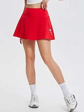  Dames Effen Casual rok Tennisrok Sportrok UV-Bescherming Sneldrogend Elastisch Ademend Tennis Sportschoenen Hardlopen Kleding Onderlichaam Wit Rood Tenniskleding