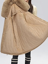 economico Capispalla da donna-Per donna Giacca imbottita Giacca in Pile Cappotto in Pelliccia Sintetica Caldo Confortevole Cerniera Bottoni Collo in Pelliccia Casual Semplice Vacanza Streetwear Abbigliamento quotidiano Uscire