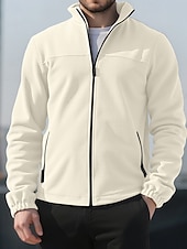 economico Giubbotti e cappotti da uomo-Per uomo Cappotto Invernale Giacca in Pile Giacca Casual All'aperto Quotidiano Calore Termico Tasca Cerniera completa Autunno Inverno Plaid Streetwear Sport e Outdoor Collo alla coreana Regolare