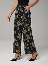  Jeans in Gelb mit Blumenmuster und geradem Bein, perfekt für den Urlaub