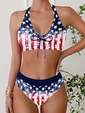 economico Tankini-Per donna Costumi da bagno Due pezzi Birichino Costume da bagno Senza schiena Vacanza Abbigliamento da Spiaggia Floreale All'americana Senza Maniche Costumi da bagno