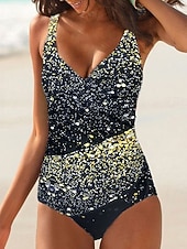 Χαμηλού Κόστους Ολόσωμα μαγιό-Γυναικεία Μεγάλα Μεγέθη Μαγιό Ενα κομμάτι Μαγιό Προκλητικό Μαγιό Σουρωτά Λεπταίνει Έλεγχος κοιλιάς Ρούχα παραλίας Ombre Χρωματική κλίση Αμάνικο Μαγιό