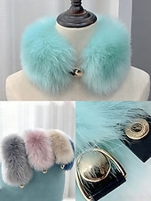 levne Dámské šátky-Dámský vánoční šátek s umělou kožešinou, měkký a útulný, dostupný v červené, bílé a několika dalších barvách – perfektní vánoční dárek