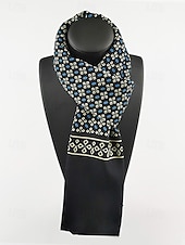 ieftine Cravate și papion pentru bărbați-Eșarfă bărbătească din poliester cu imprimeu floral paisley – design elegant, opțiuni multiple de culoare pentru ocazii formale și casual