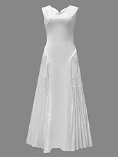 abordables Robe Simple-Femmes Robe Longue Maxi Robe Robe de Bal Robe de Soirée Robe fourreau Élégant Mode Moderne Soirée Occasion Spéciale Coupe régulière Uni Sans manches Col en V Blanche Printemps Automne Hiver